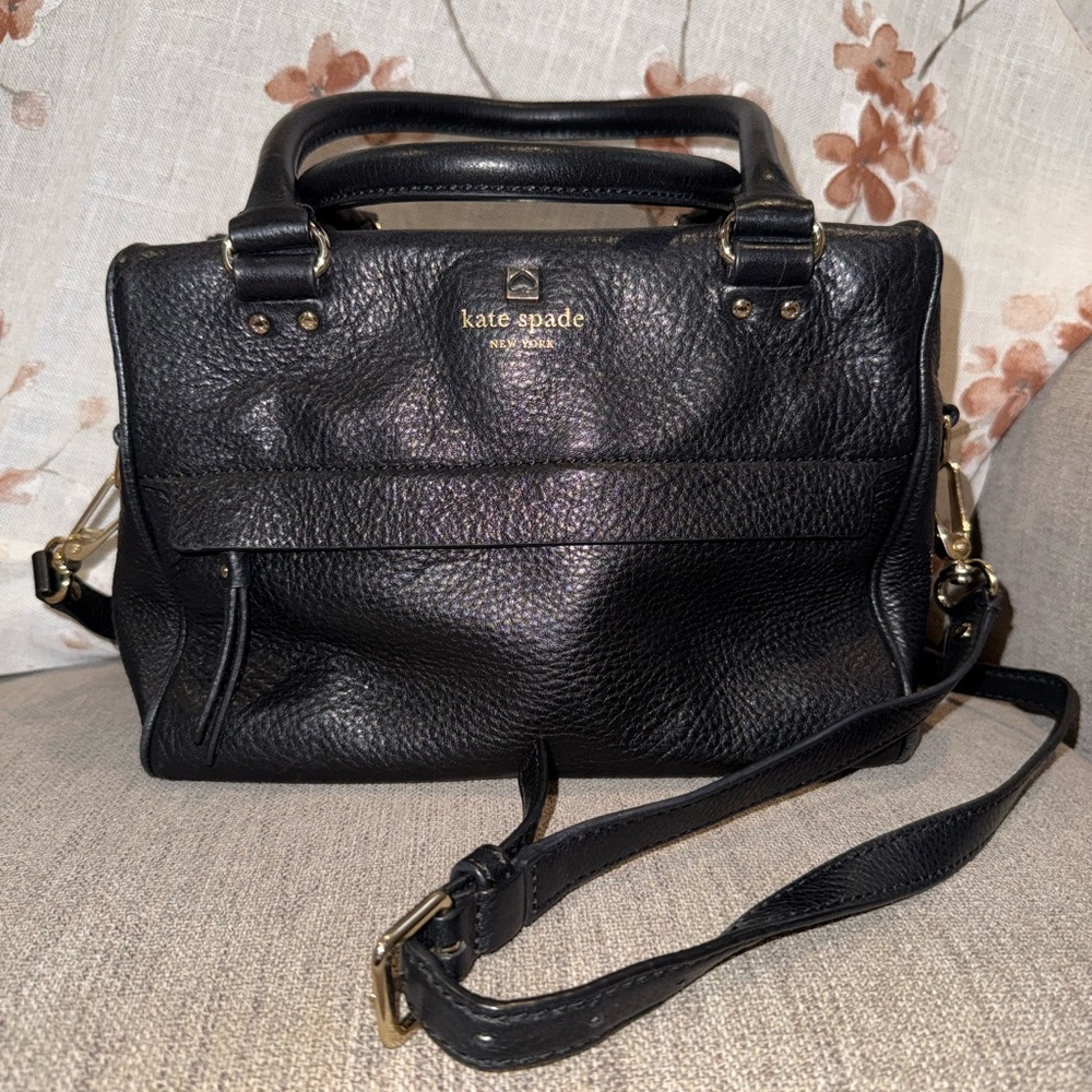 Kate Spade Black Pebbled Leather Satchel
